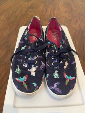 Keds Champion Birds of Paradise Printed Navy Blue Canvas Sneakers Women’s Size 8